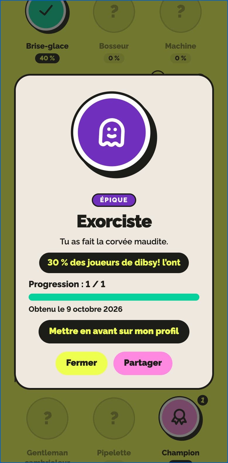 Fiche d’un succès dans dibsy!