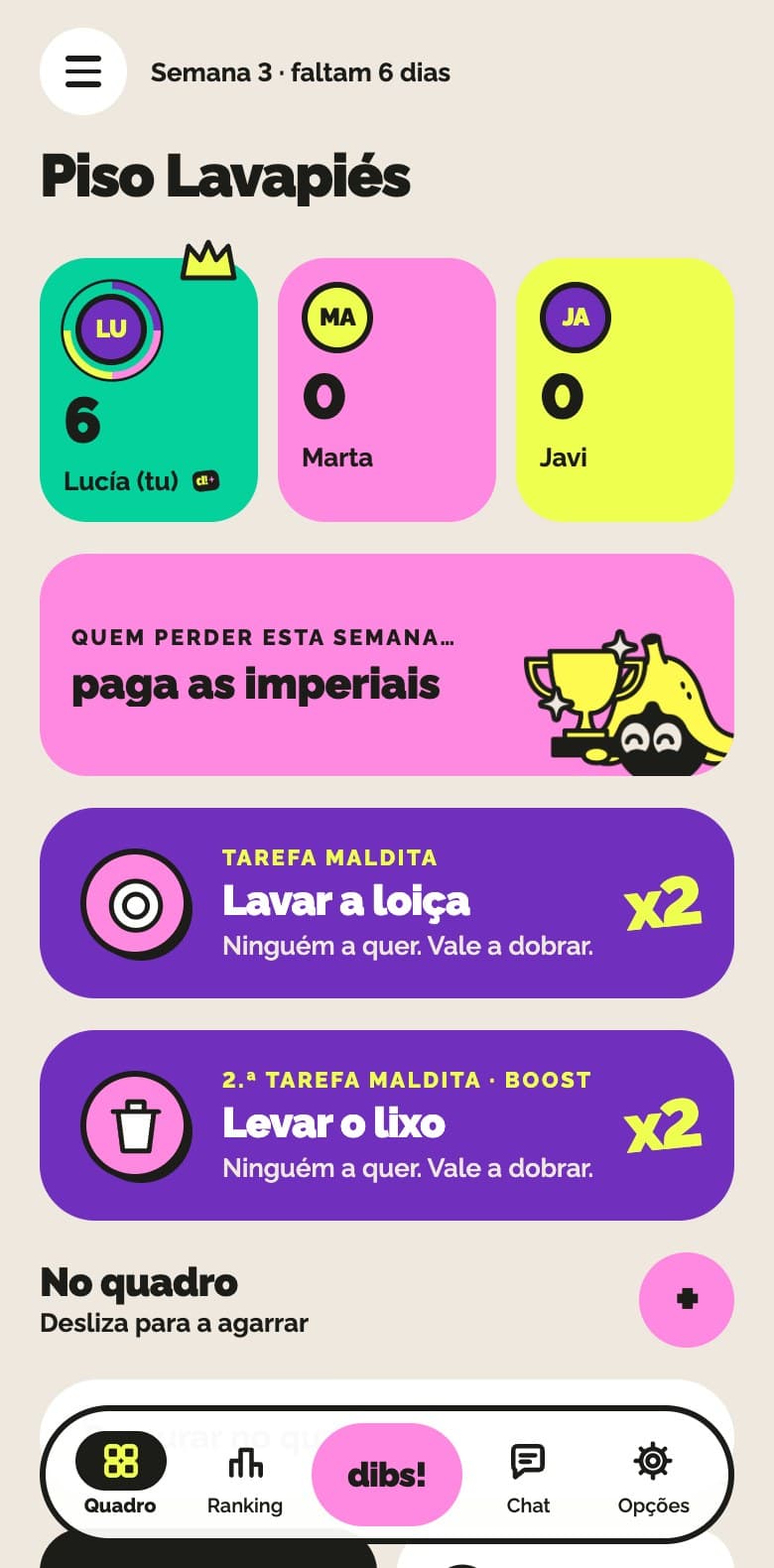 O quadro do grupo na dibsy!