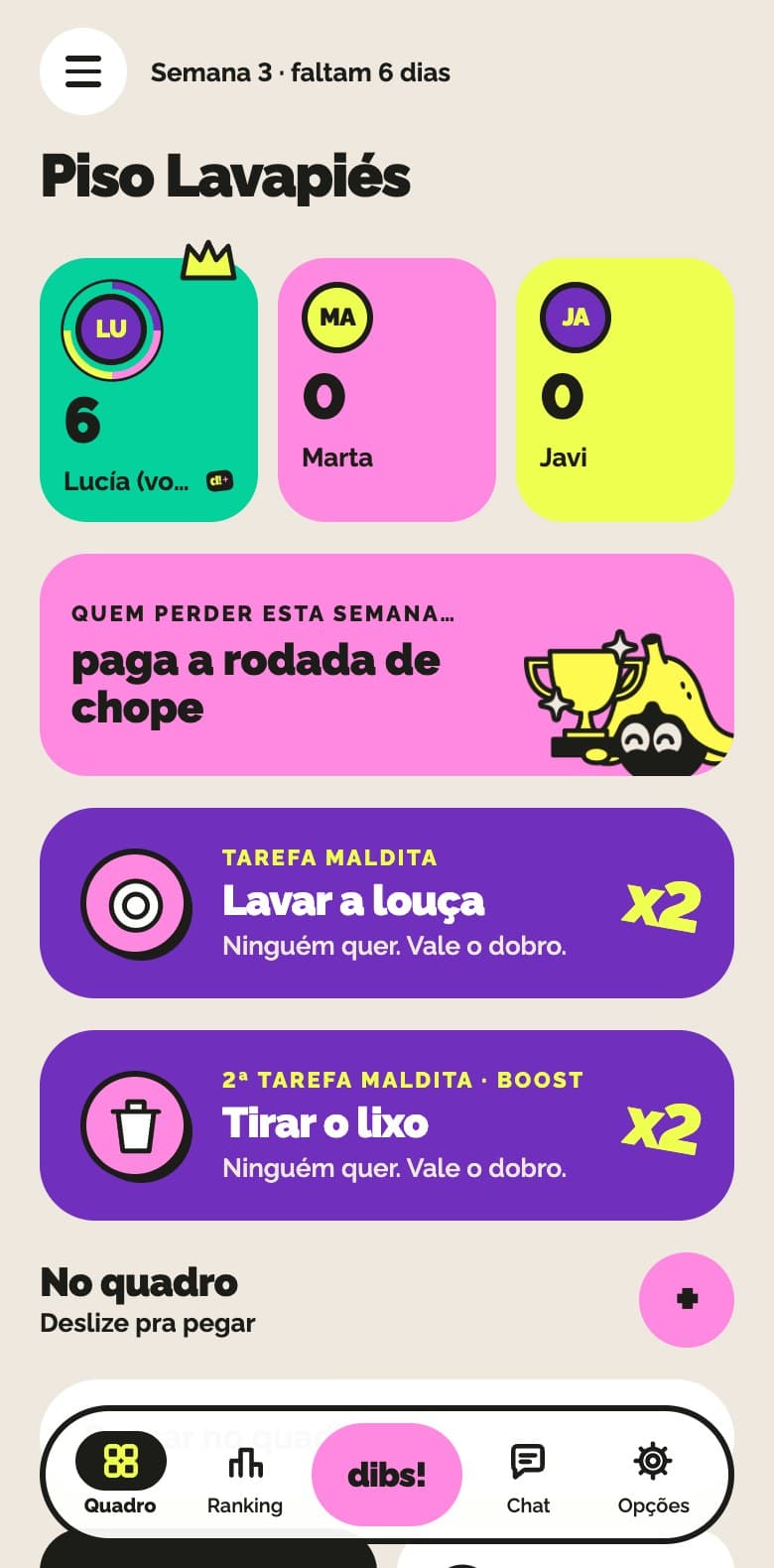 O quadro do grupo na dibsy!